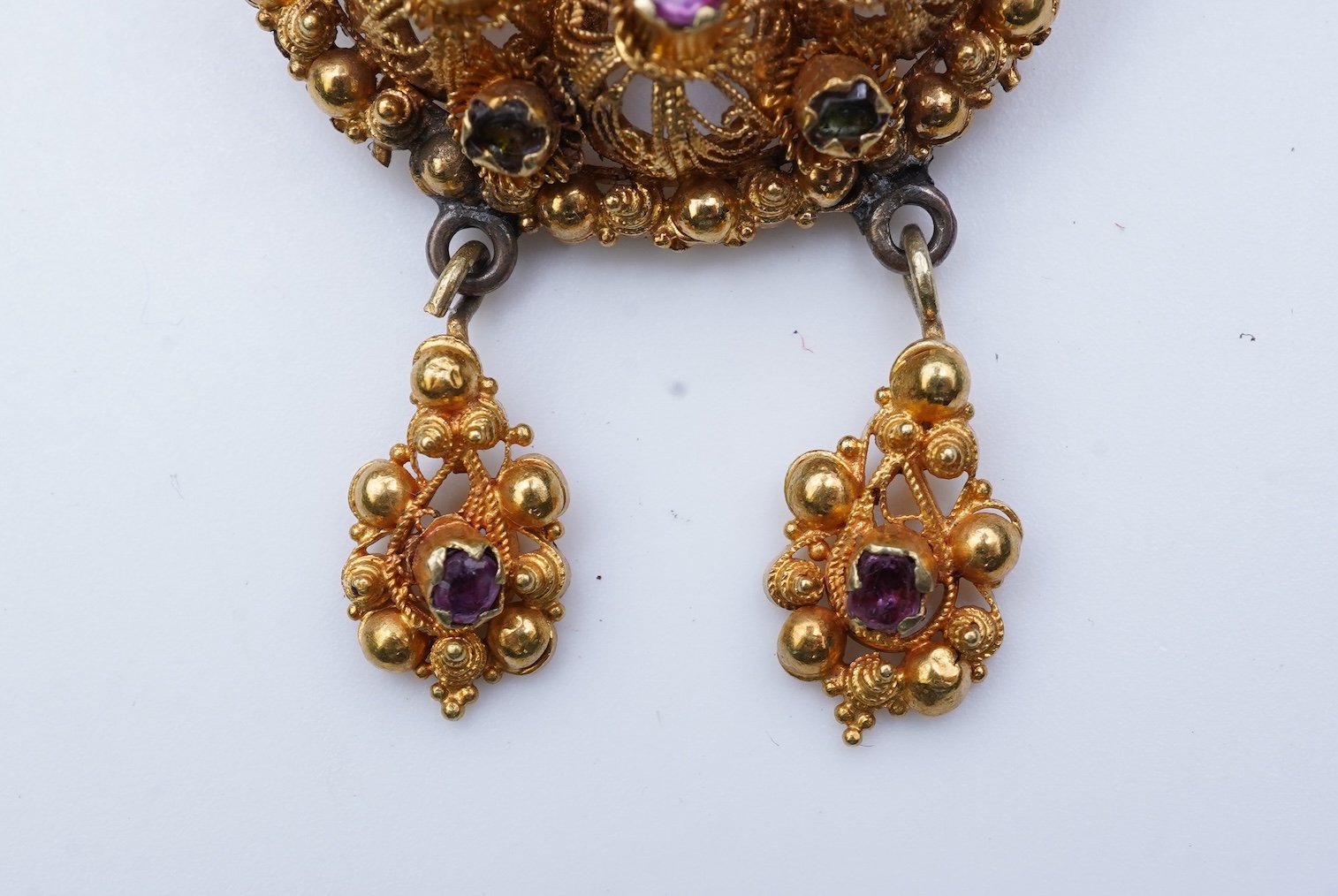 A gold and gem-set brooch, 1830s composite